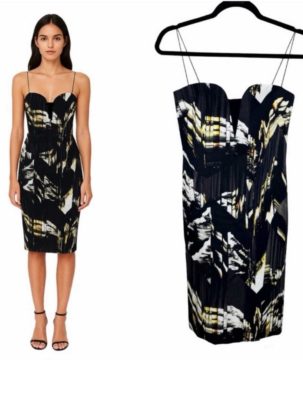 KENZO Sweetheart Dress Size FR 34 US XS Black Multi Print Cocktail Party